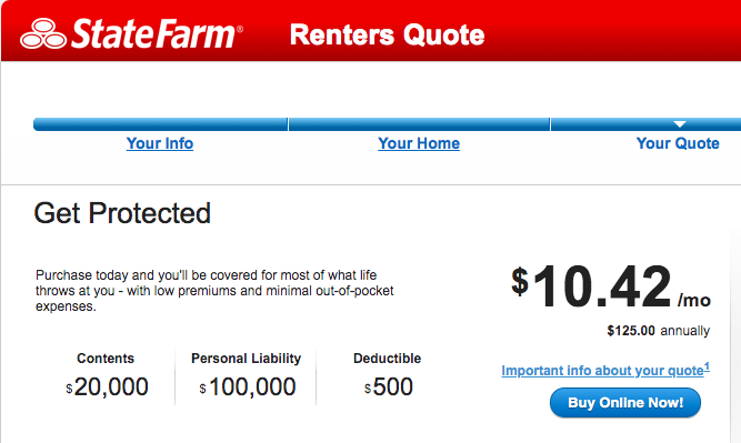 how much does state farm renters insurance cost, how much is state farm renters insurance