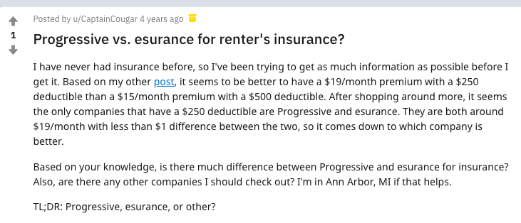 Esurance Renters Insurance Reddit