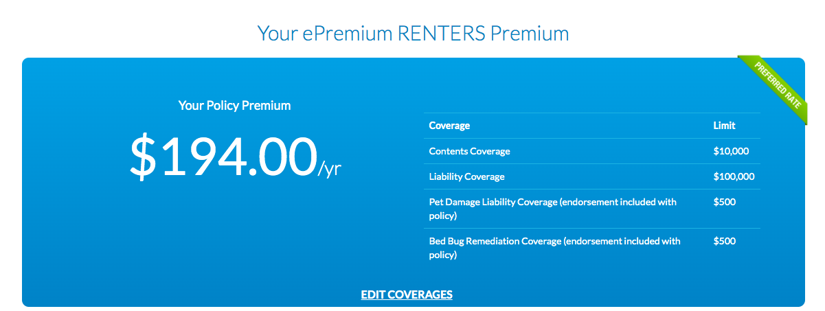 ePremium Renters Insurance Quotes