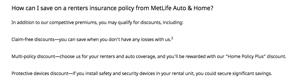 MetLife Renters Insurance